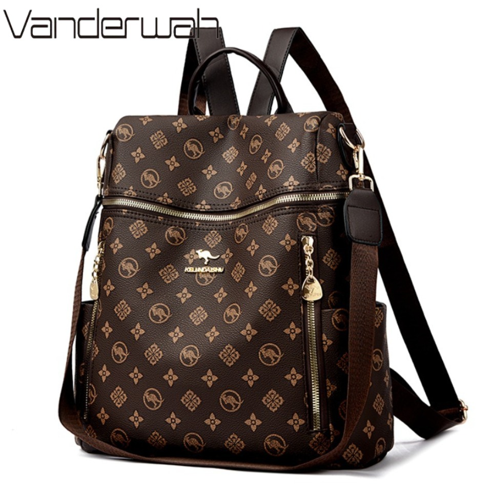 Interior Design Logo - Genuine Brand Women's Soft Leather Backpack