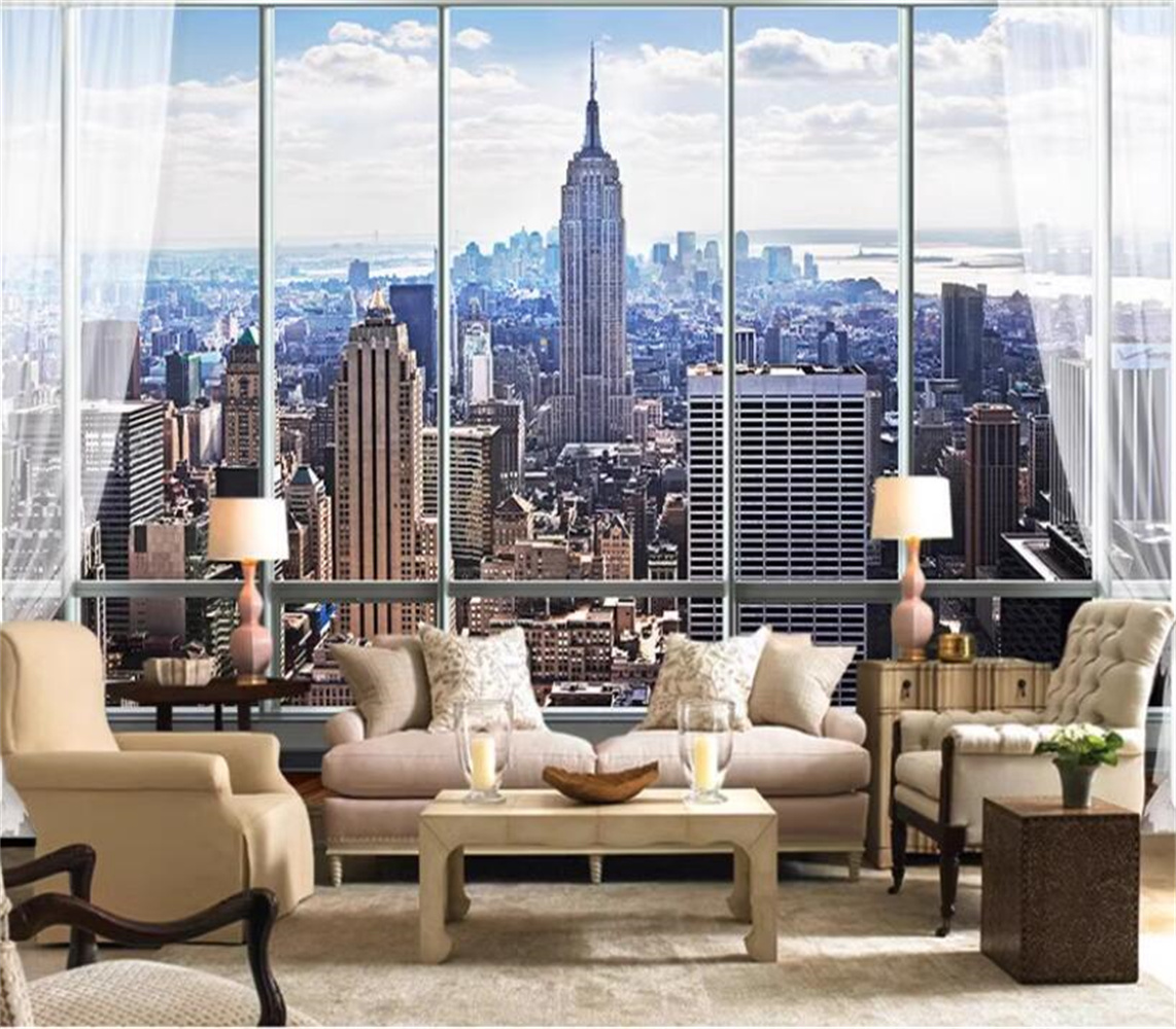 Interior Design York - New York Sunrise 3D Window Cityscape