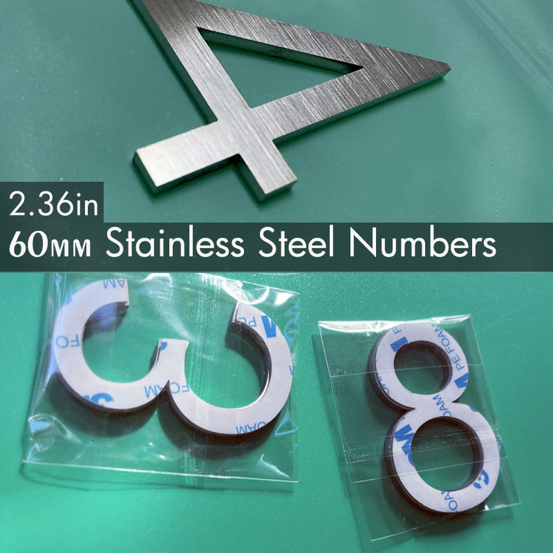 Interior Design Quotes - 2.36in/60mm Stainless Steel Wall Number Stickers