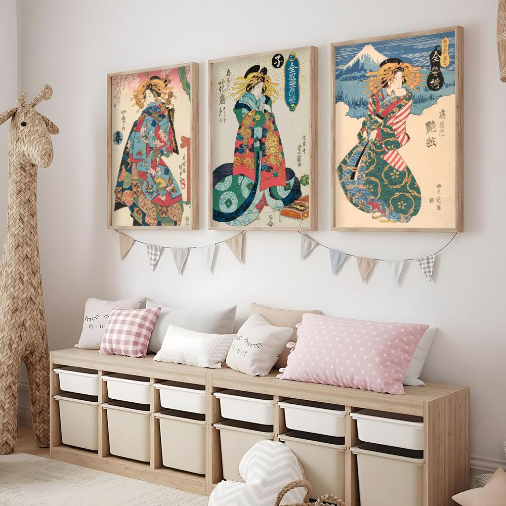 Retro Japanese geisha Poster M - Interior Design Japanese review and price