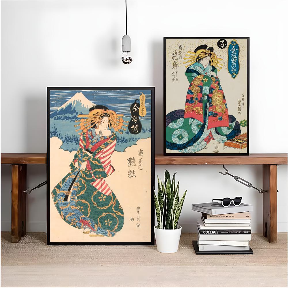 Retro Japanese geisha Poster M - Interior Design Japanese review and price