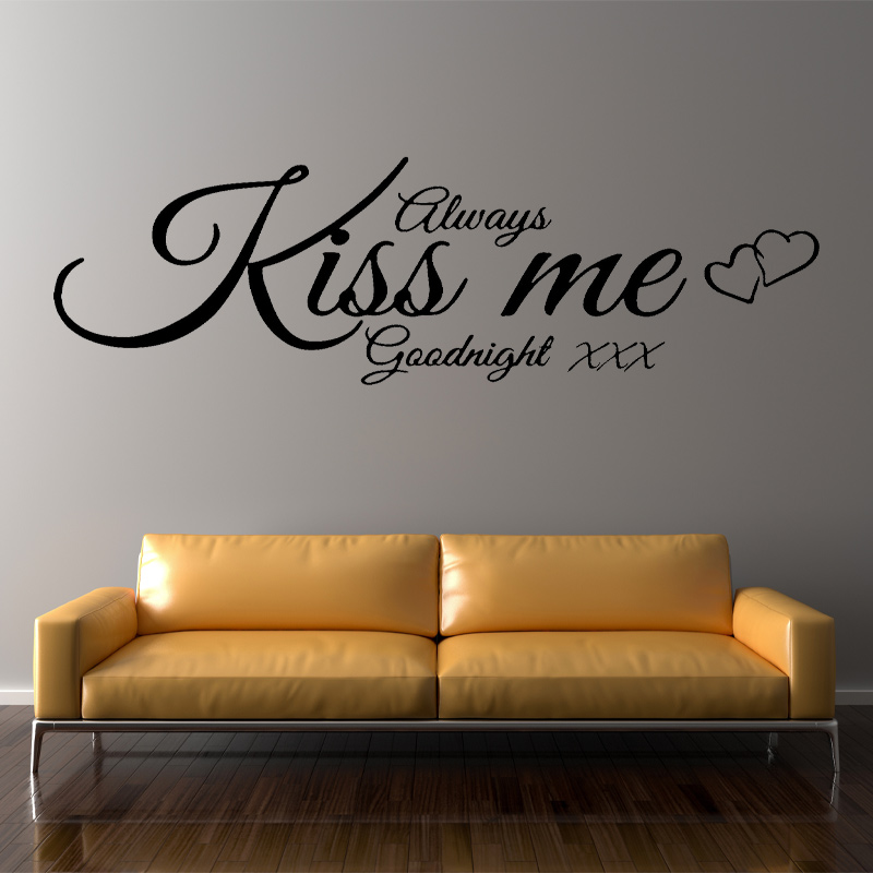 Wall Decal Quote Always Kiss M - Interior Design Quotes review and price