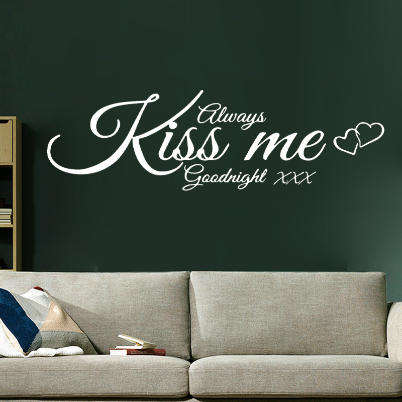 Wall Decal Quote Always Kiss M - Interior Design Quotes review and price