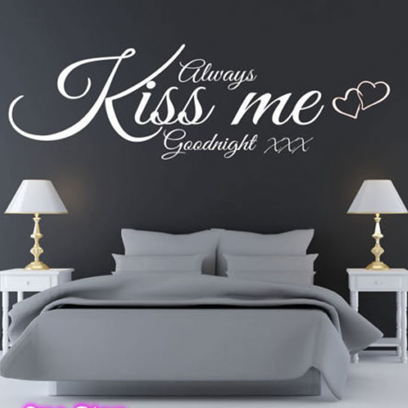 Wall Decal Quote Always Kiss M - Interior Design Quotes review and price