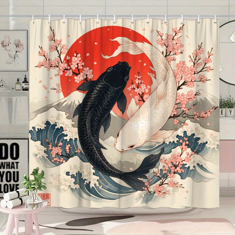 Koi Fish Shower Curtain Polyes - Interior Design Japanese review and price