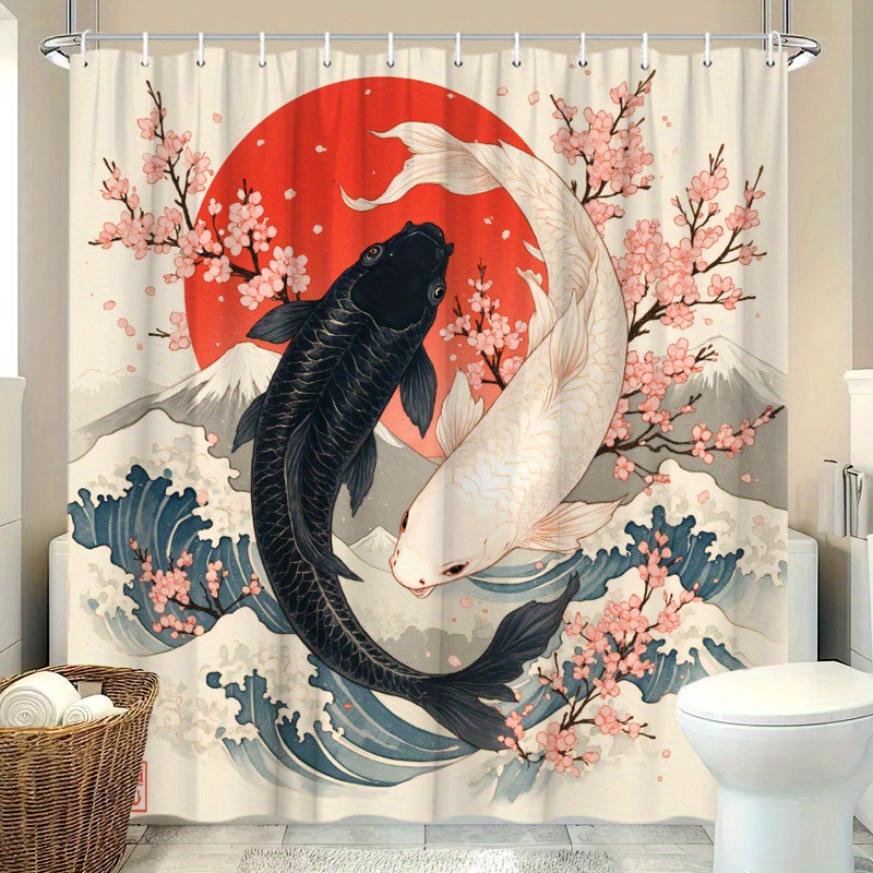 Koi Fish Shower Curtain Polyes - Interior Design Japanese review and price