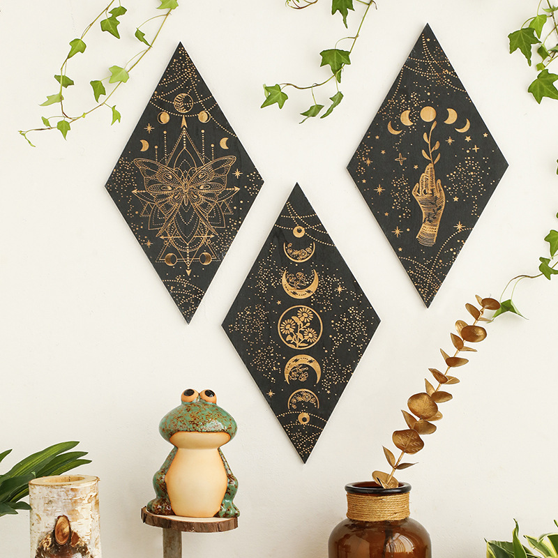 Geometric Carved Wooden Triang - Geometric Shelf Triangle review and price