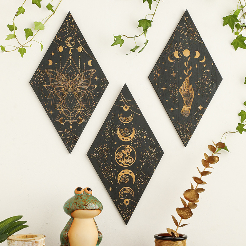 Geometric Carved Wooden Triang - Geometric Shelf Triangle review and price