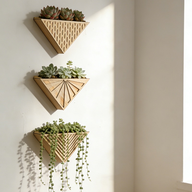 1pcs Light Wood Geometric Line - Geometric Shelf Triangle review and price